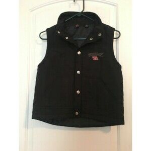 Vtg Nascar Chase Authentics Boys Black Puffer Vest Jacket Jeff Burton Size Small